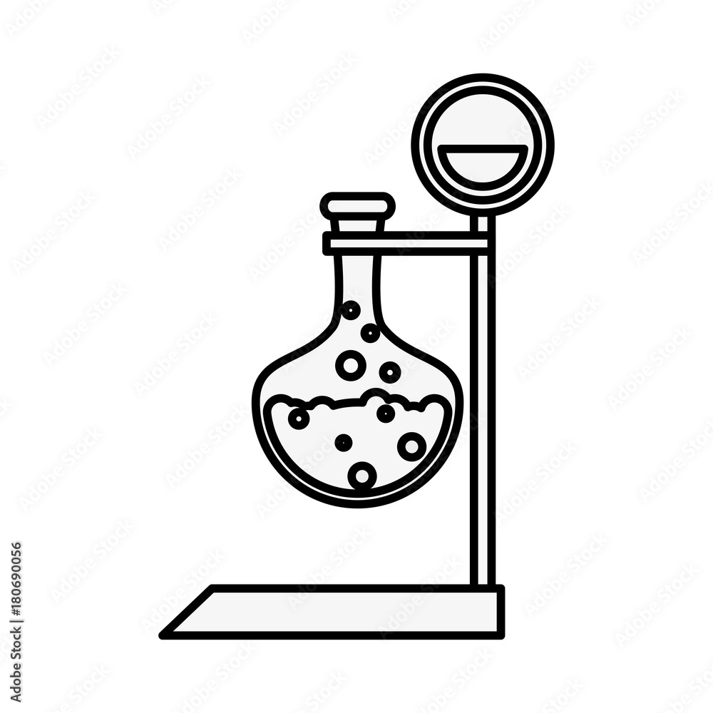 Lab flask on tripod icon vector illustration graphic design Lab flask on tripod icon vector illustration graphic design