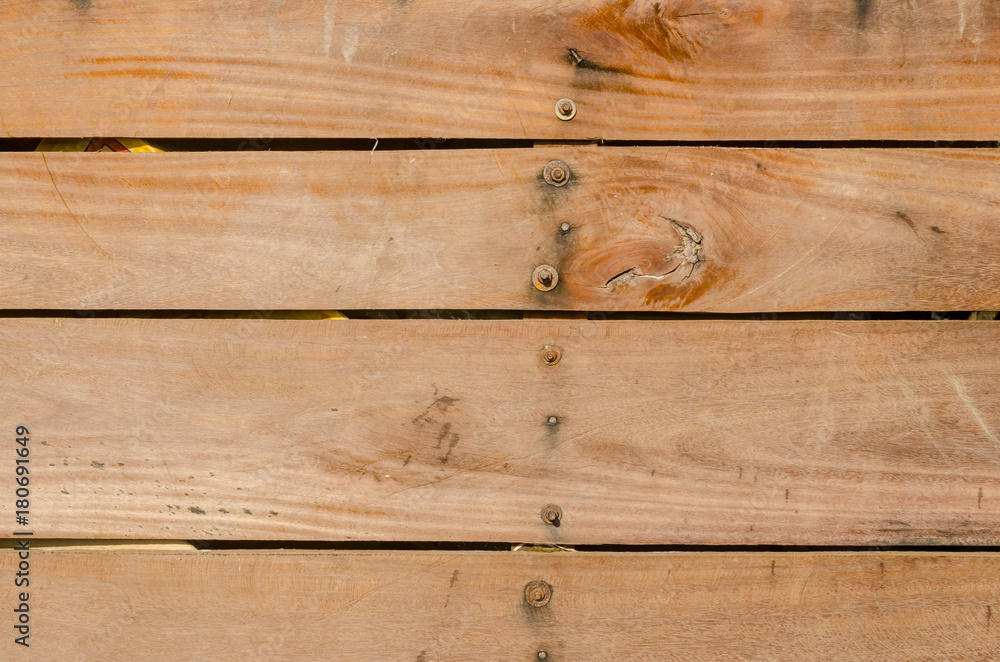 Naklejka premium The wood plank wall is for background , texture , copy text