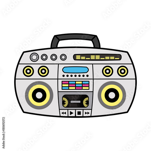 90s radio stereo icon vector illustration graphic design