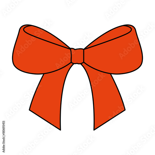 cute bow ribbon tied decoration ornament vector illustration