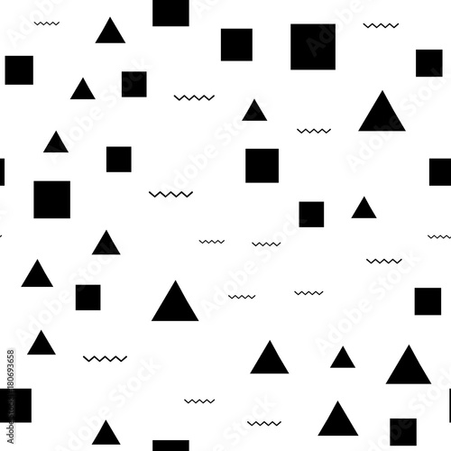 Free Download Geometric seamless pattern. Hipster creative design. Trendy background with triangles, the zigzag line, a square and a circle  - GFXLoad