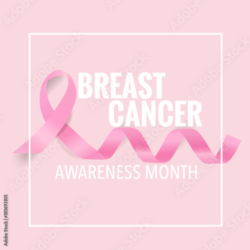 Breast Cancer Awareness Month background design. Breast cancer awareness pink ribbon. Vector Illustration