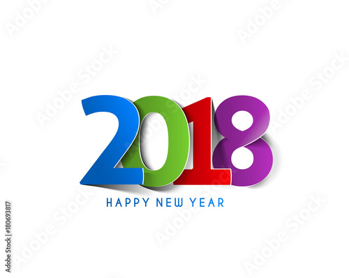 Happy new year 2018 Text Design.