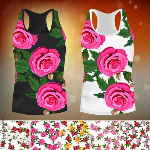 T-shirt with an trendy rose design