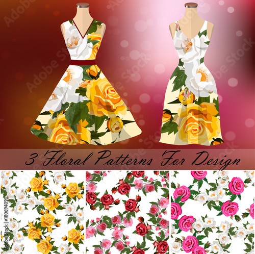 Dress with an trendy rose design