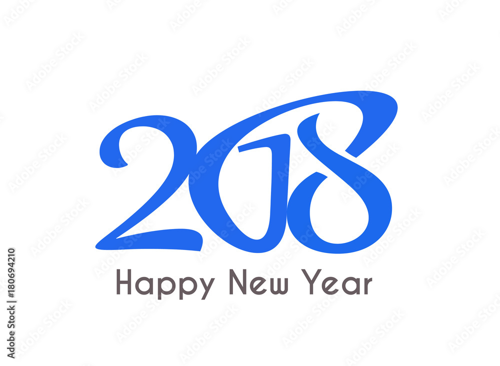 Happy new year 2018 Text Design. Happy new year 2018 Text Design.