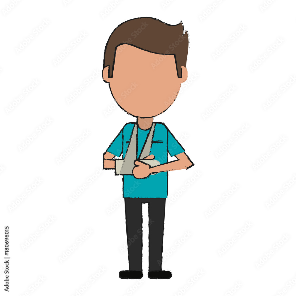 patient with arm Plastered icon vector illustration graphic design patient with arm Plastered icon vector illustration graphic design