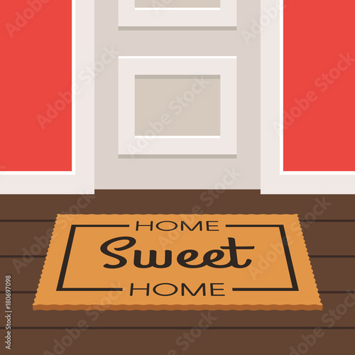 Sweet home doormat and door