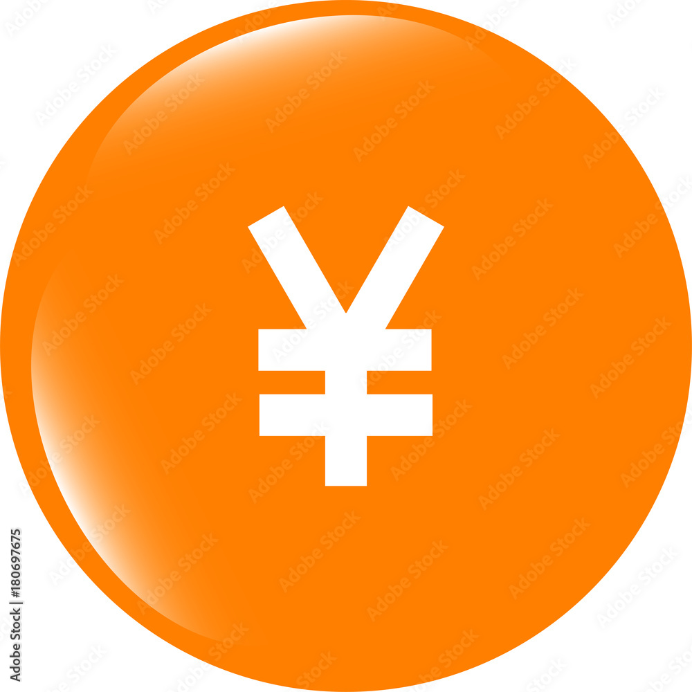 Yen JPY sign icon. web app button. shiny button Yen JPY sign icon. web app button. shiny button