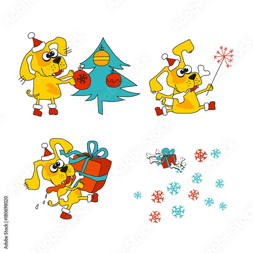 Cool yellow dog mascot. Car...