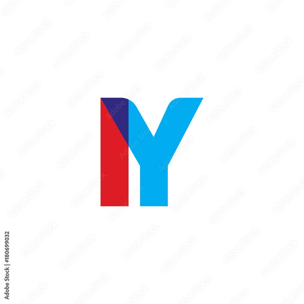 Initial letter IY, overlapping transparent uppercase logo, modern red blue color Initial letter IY, overlapping transparent uppercase logo, modern red blue color