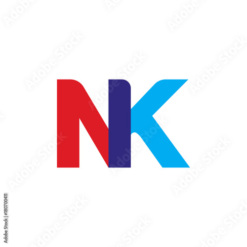 Free Download Initial letter NK, overlapping transparent uppercase logo, modern red blue color - GFXLoad