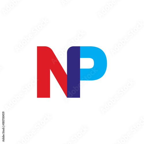 Free Download Initial letter NP, overlapping transparent uppercase logo, modern red blue color - GFXLoad