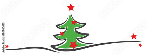 DruckGrüner Weihnachtsbaum Element Sterne 
