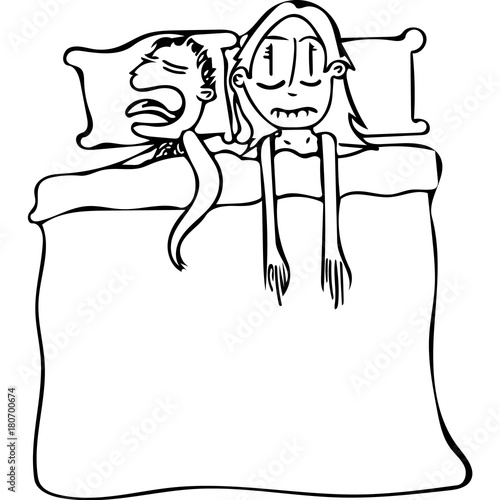 old couple sleeps in a double bed