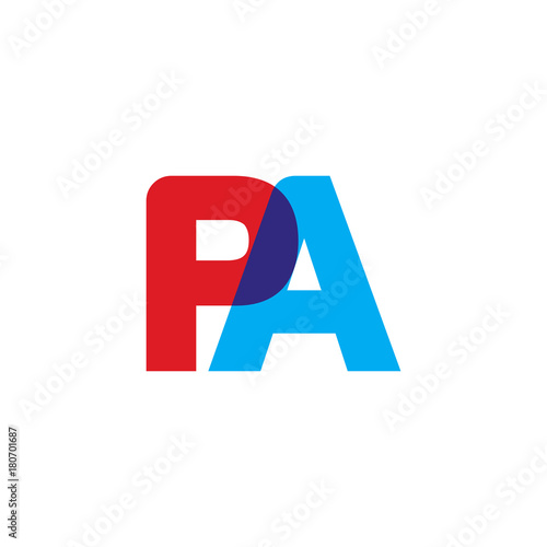 Free Download Initial letter PA, overlapping transparent uppercase logo, modern red blue color - GFXLoad