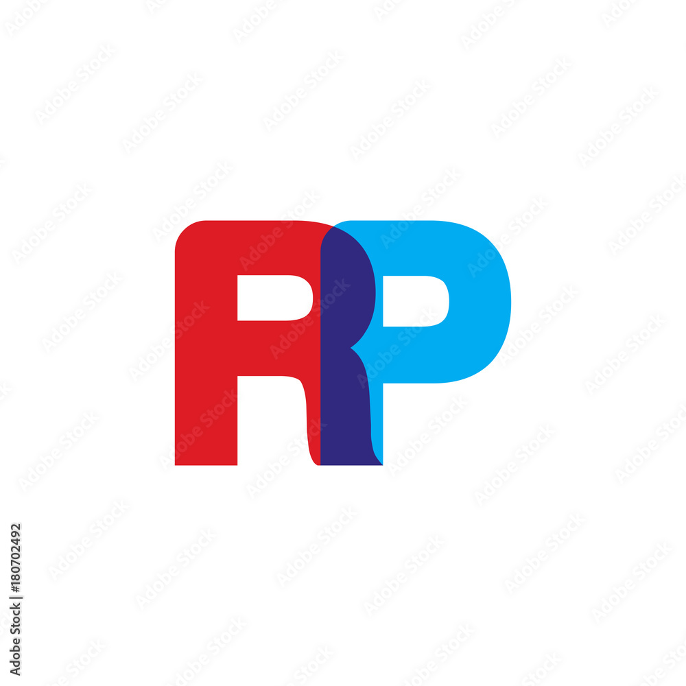 Initial letter RP, overlapping transparent uppercase logo, modern red blue color Initial letter RP, overlapping transparent uppercase logo, modern red blue color