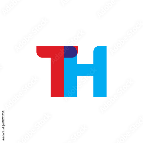 Free Download Initial letter TH, overlapping transparent uppercase logo, modern red blue color - GFXLoad