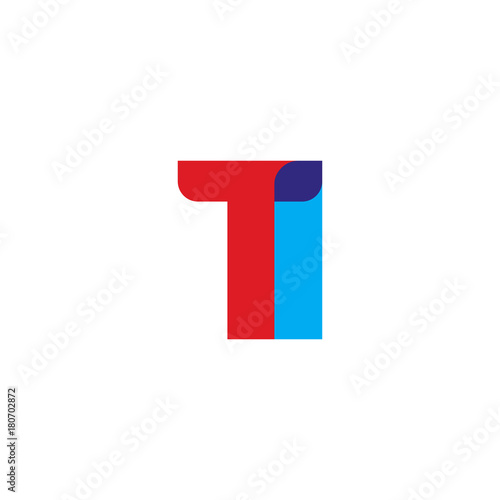 Free Download Initial letter TI, overlapping transparent uppercase logo, modern red blue color - GFXLoad