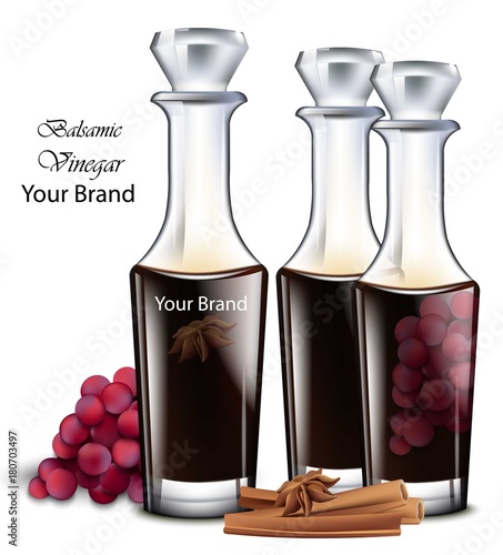 Balsamic vinegar Vector. Realistic detailed illustrations