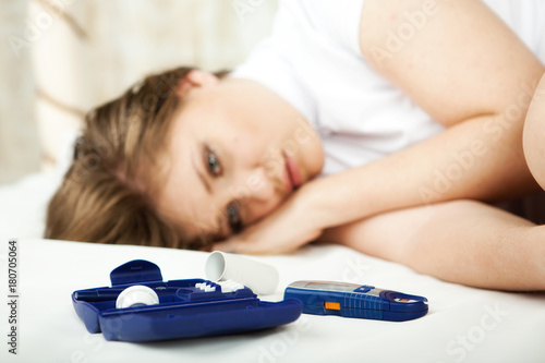 Sad Young Woman Checking Blood Sugar Level