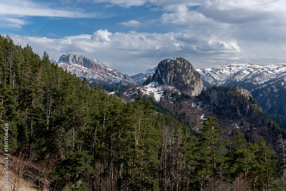 The mountain range of the Big Thach natural park. Adygea