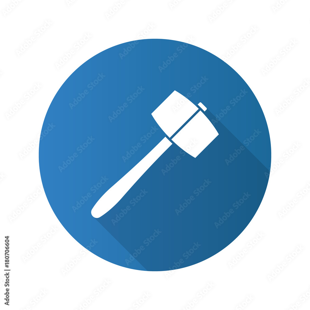 Lump hammer flat design long shadow glyph icon Lump hammer flat design long shadow glyph icon