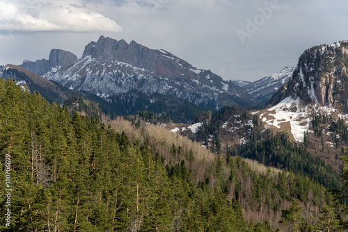 The mountain range of the Big Thach natural park. Adygea