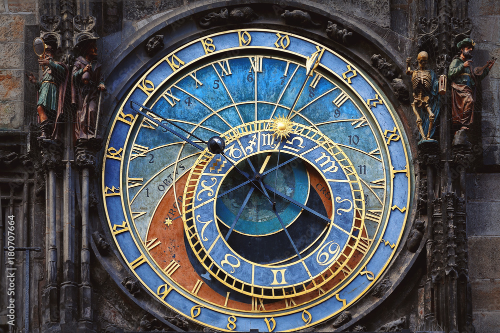 Historical famous astronomical clock in Prague Historical famous astronomical clock in Prague