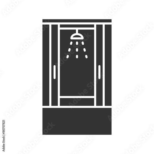 Shower cabin glyph icon