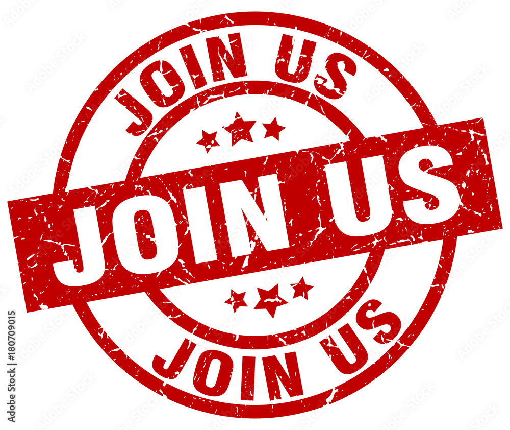 join us round red grunge stamp join us round red grunge stamp