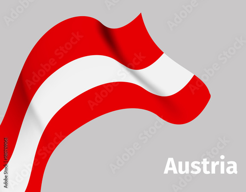 Background with Austria wavy flag photo