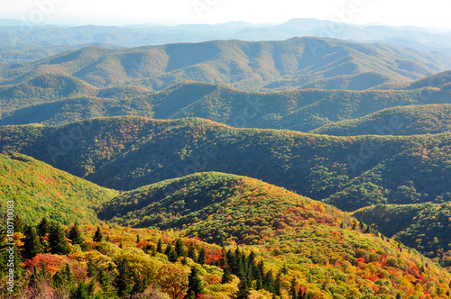 Appalachian Mountains fall landscape at Devil's Courthouse Overlook on the Blue Ridge Parkway in NC