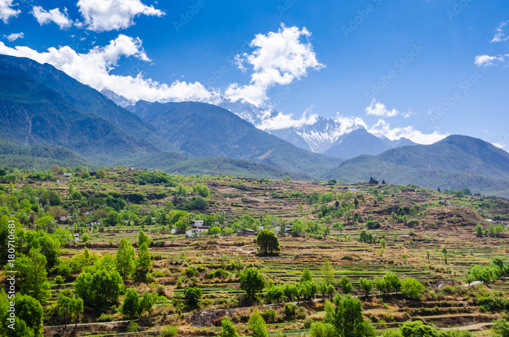 Outback countryside china have river and mountain Outback countryside china have river and mountain