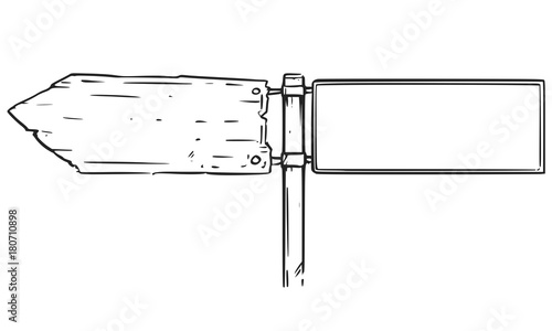 Road Empty Blank Decision Arrow Sign Drawing