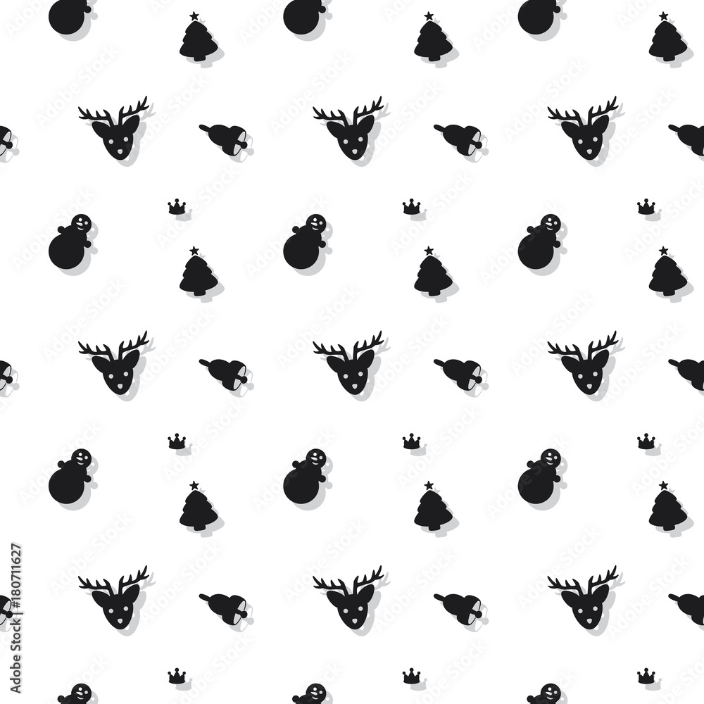 Obraz premium Christmas Holiday Symbols Seamless Pattern Clear Background
