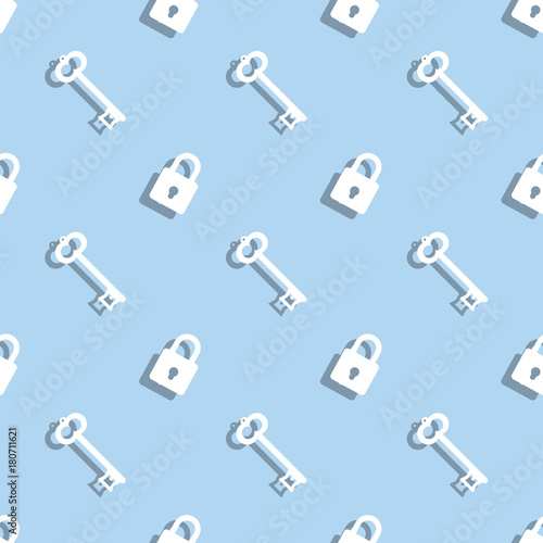 Key And Safe Lock Seamless Pattern