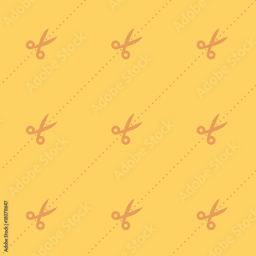 Scissors And Dots Barber Accessory Seamless Silhouette Pattern