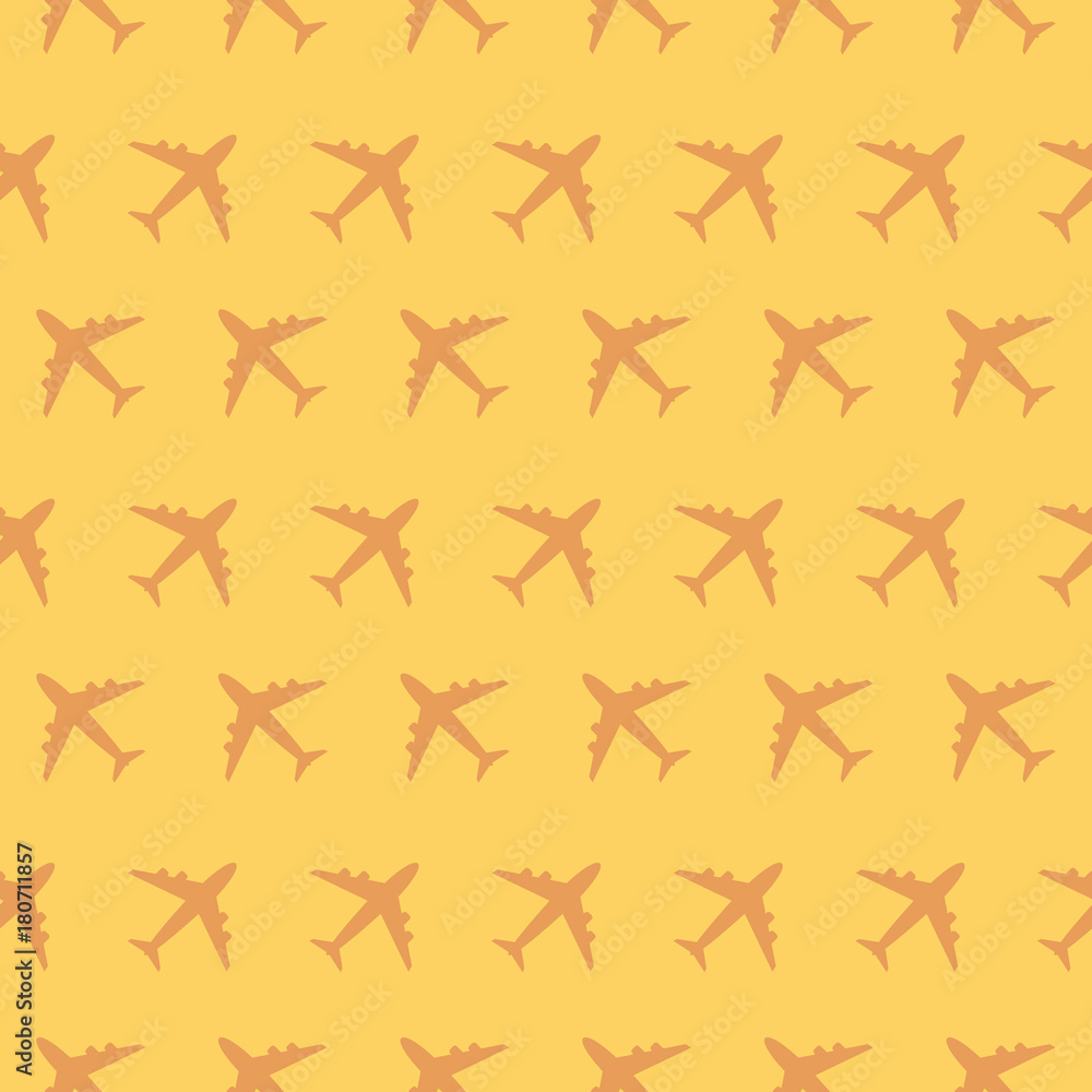 Fototapeta premium Airplane Commercial Aviation Symbol Silhouette Seamless Background