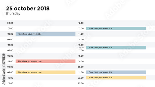 Calendar infographic, table chart, presentation chart. Business period concept. Task manager. Day, week, month. 2018 year. Time management. Organizer date diary.