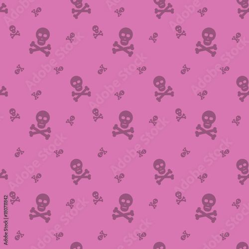 Skull And Bones Halloween Seamless Silhouette Decorative Pattern