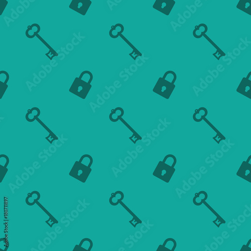 Key And Security Lock Seamless Decorative Silhouette Background