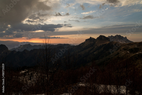 The mountain range of the Big Thach natural park. Adygea