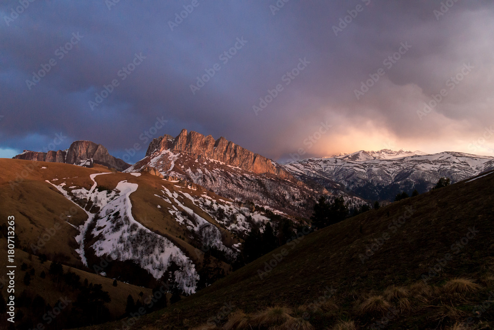 The mountain range of the Big Thach natural park. Adygea The mountain range of the Big Thach natural park. Adygea