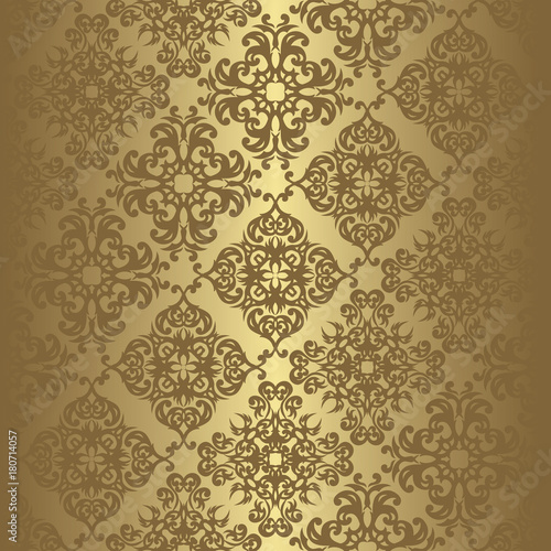 Vintage seamless background in a gold. Can be used as background for wedding invitation