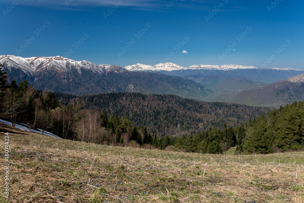 The mountain range of the Big Thach natural park. Adygea