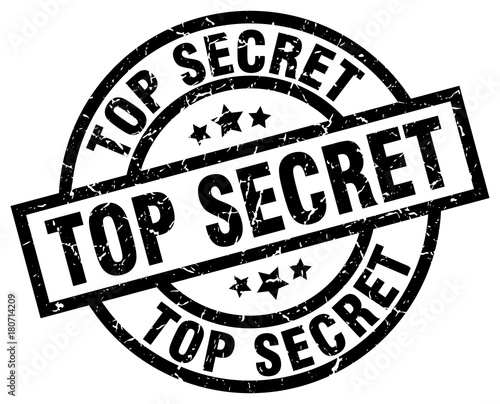 top secret round grunge black stamp