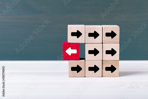 stand out think different. individuality and leadership concept