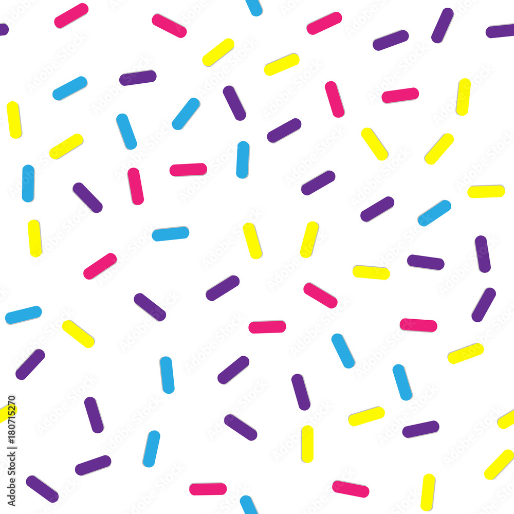 Festival seamless pattern with confetti or donut's glaze, sprinkles. Repeating background, vector illustration Festival seamless pattern with confetti or donut's glaze, sprinkles. Repeating background, vector illustration