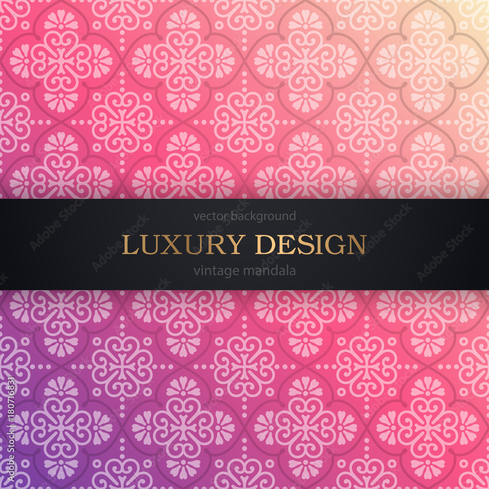 Fototapeta premium Ethnic floral seamless pattern with mandalas